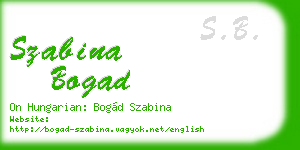 szabina bogad business card